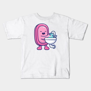 Cute soap washing hand cartoon Kids T-Shirt